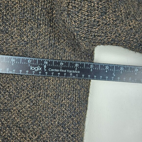 ALPACA FULL ZIP SWEATER Womens XL  Peru ARTE INKA BERFASS Brown Pockets Soft - Picture 7 of 13